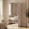 White Wardrobe Mirror Drawers Shelves