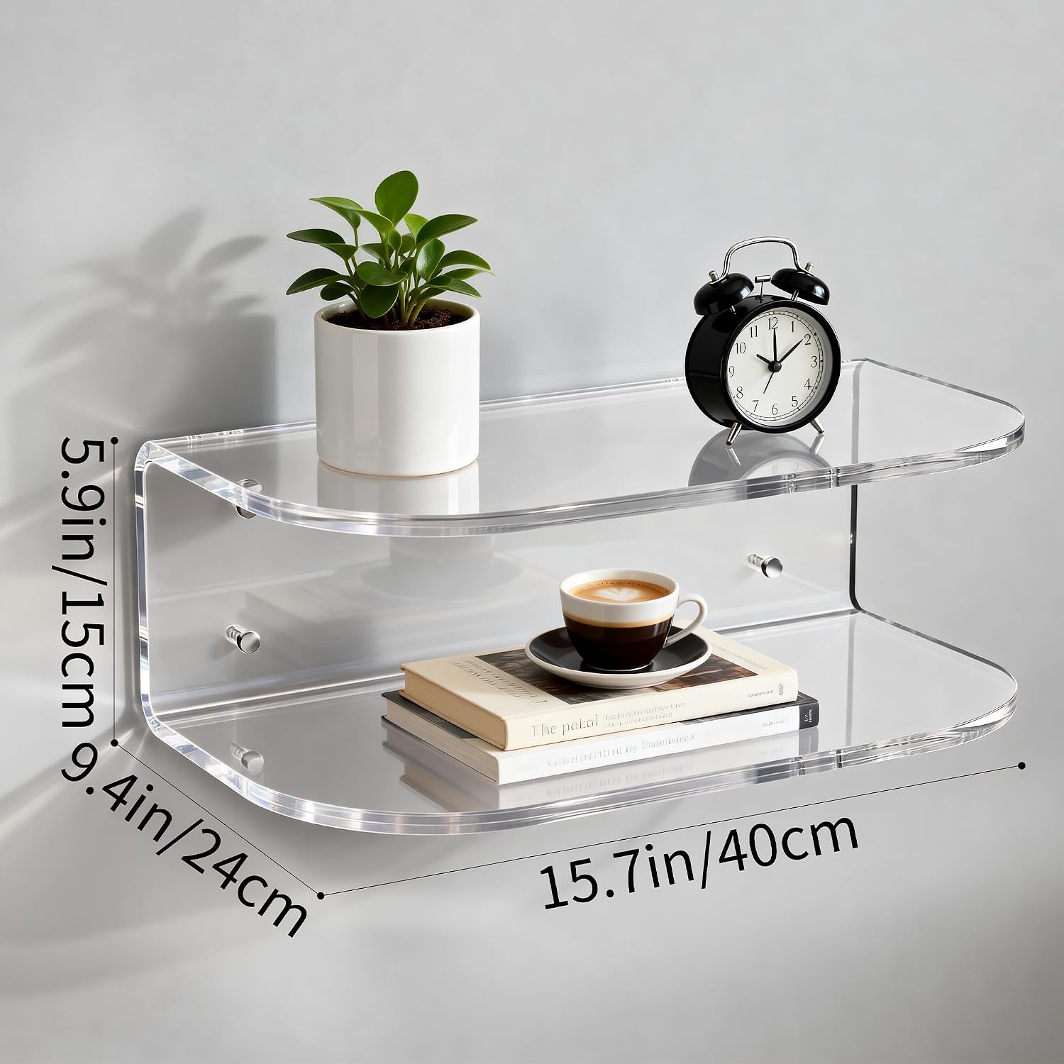 Clear Set of 2 Acrylic Floating Nightstands