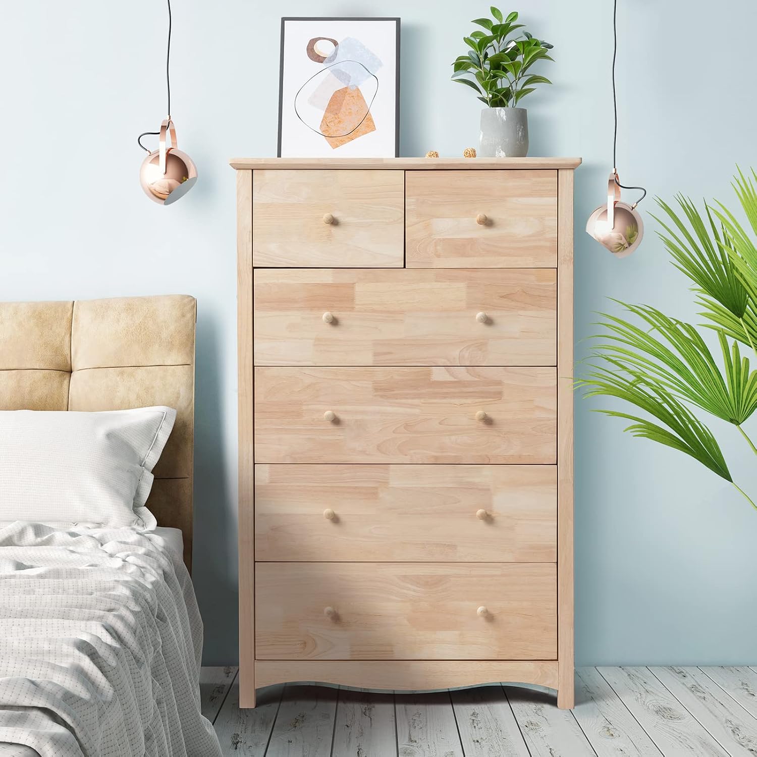 Solid Wood 6 Drawer Farmhouse Dresser