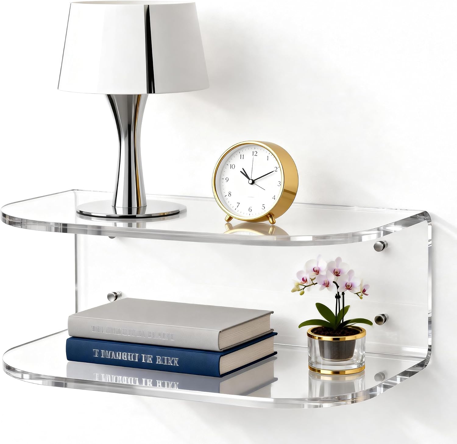 Clear Wall Mounted Acrylic Floating Nightstand