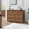Natural Oak 7 Drawer Charging Station Dresser