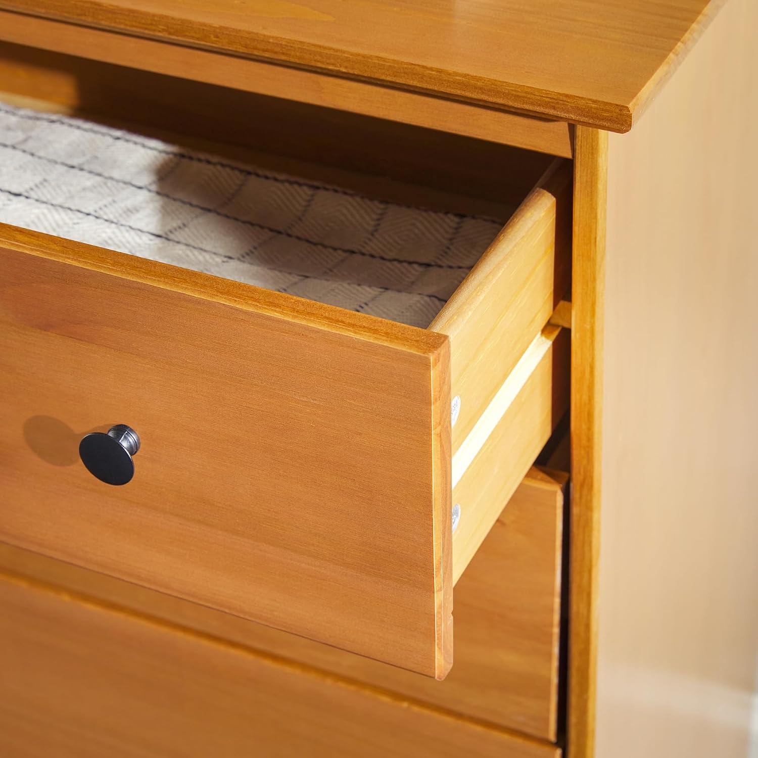 Caramel Solid Wood 4 Drawer Tall Dresser