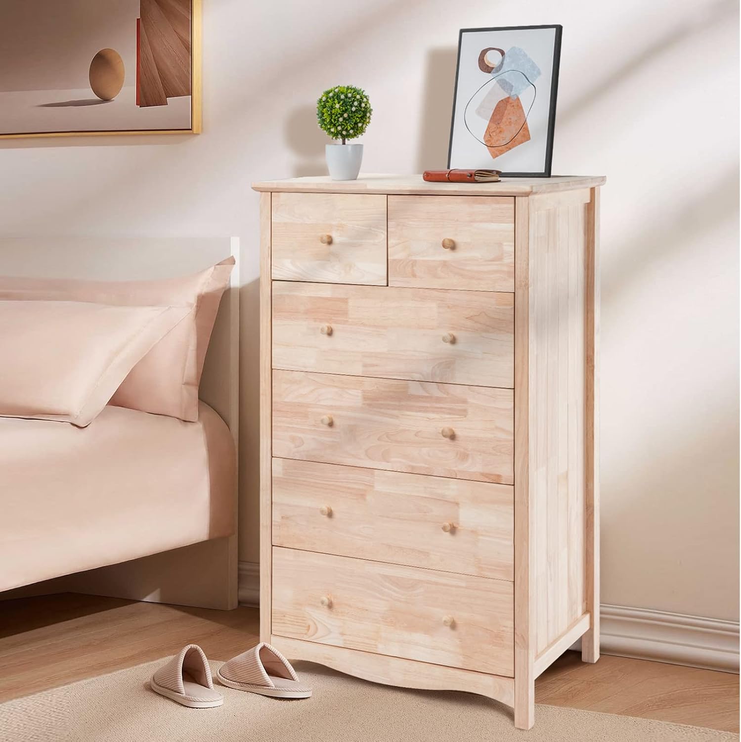Solid Wood 6 Drawer Farmhouse Dresser