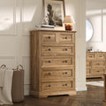 Natural Oak Farmhouse 6 Drawer Dresser