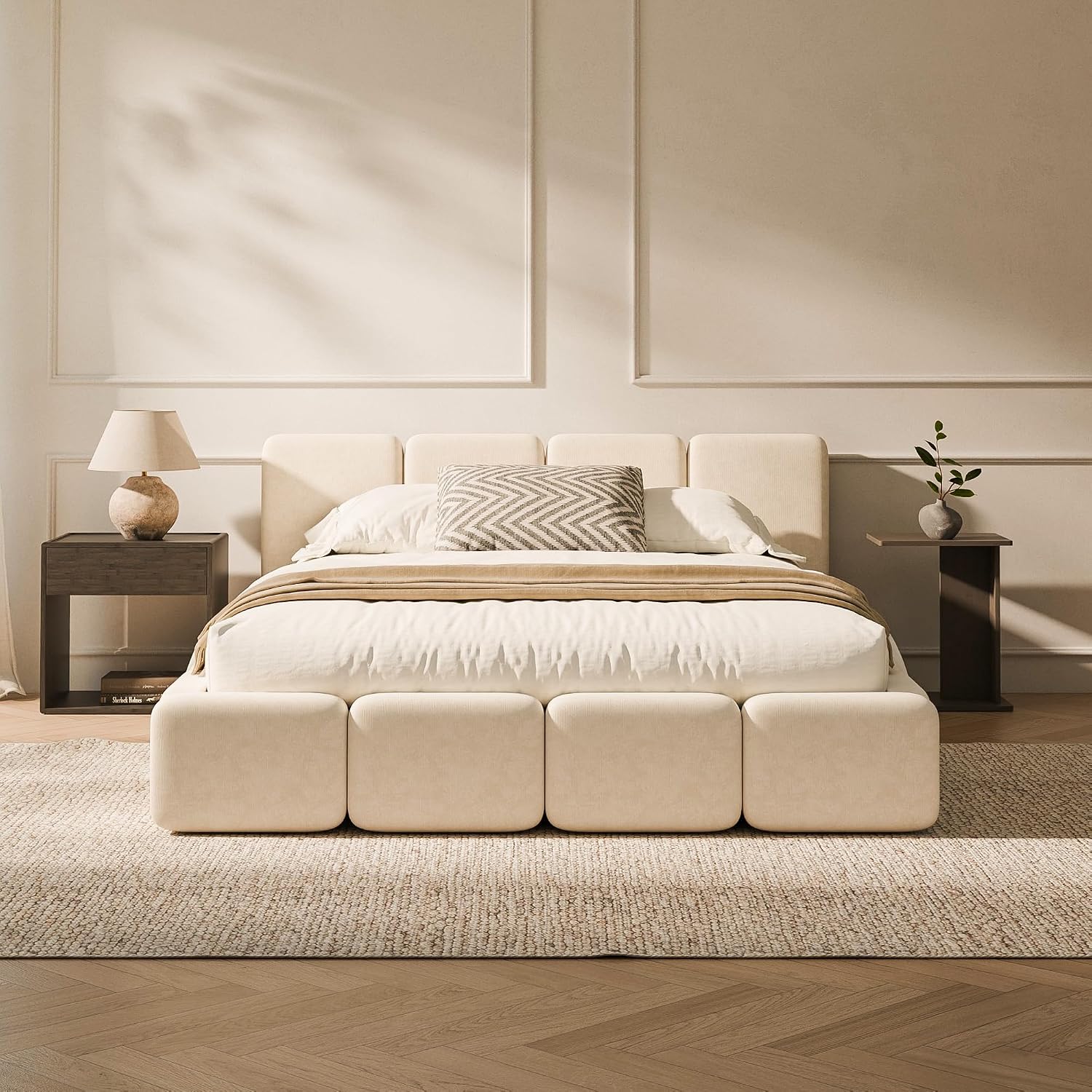 Cloud Upholstered Low Platform Bed