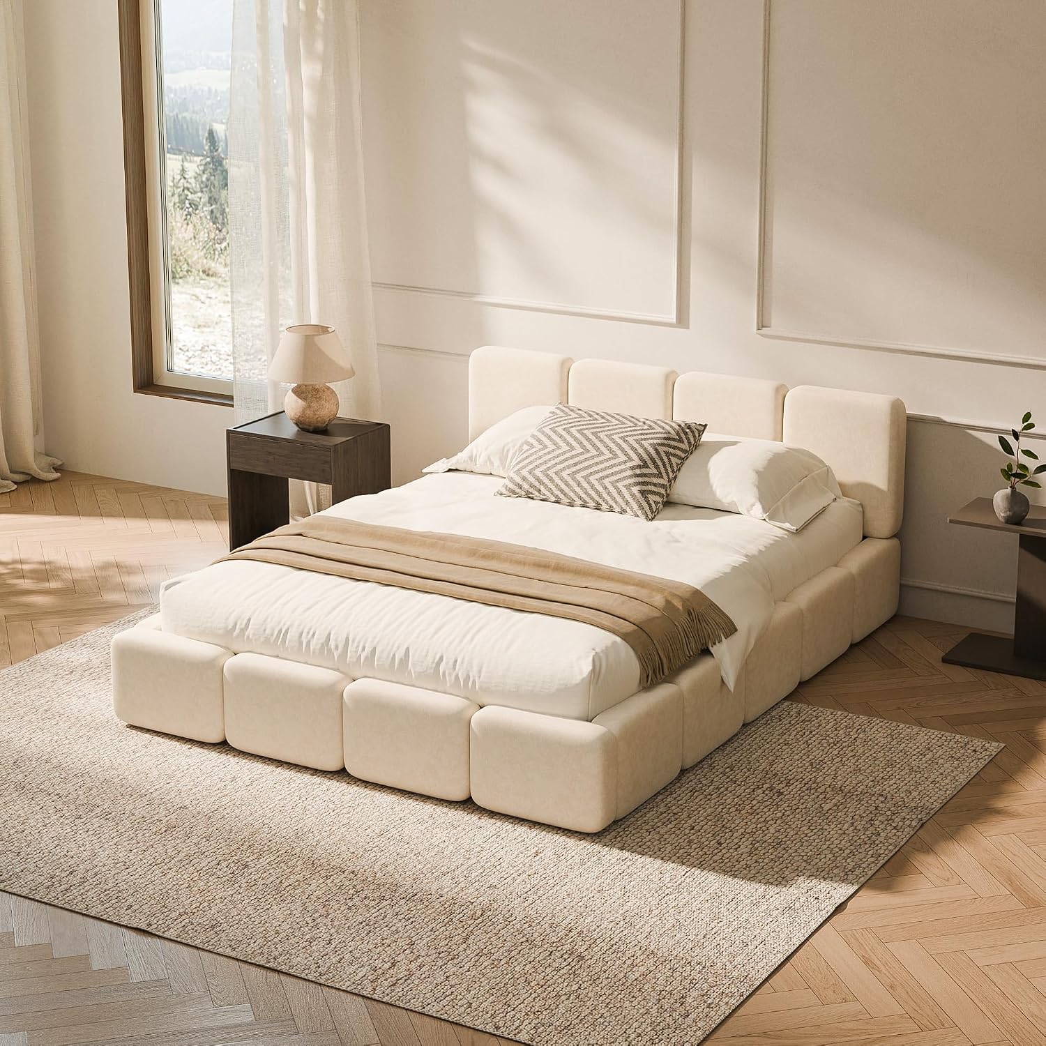 Cloud Upholstered Low Platform Bed