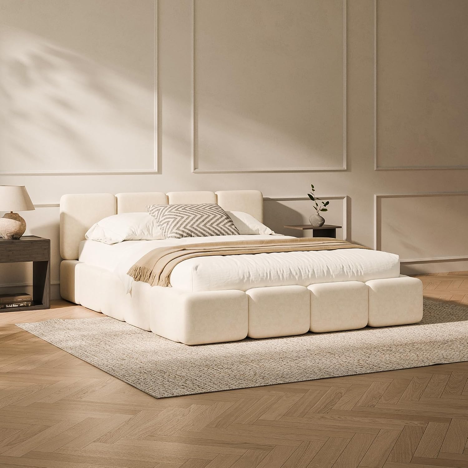 Cloud Upholstered Low Platform Bed