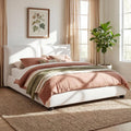 White Linen Platform Pillow Headboard